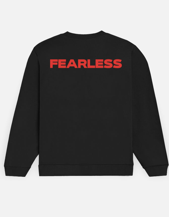 Black color Sweatshirt with bold prints printed FEARLESS