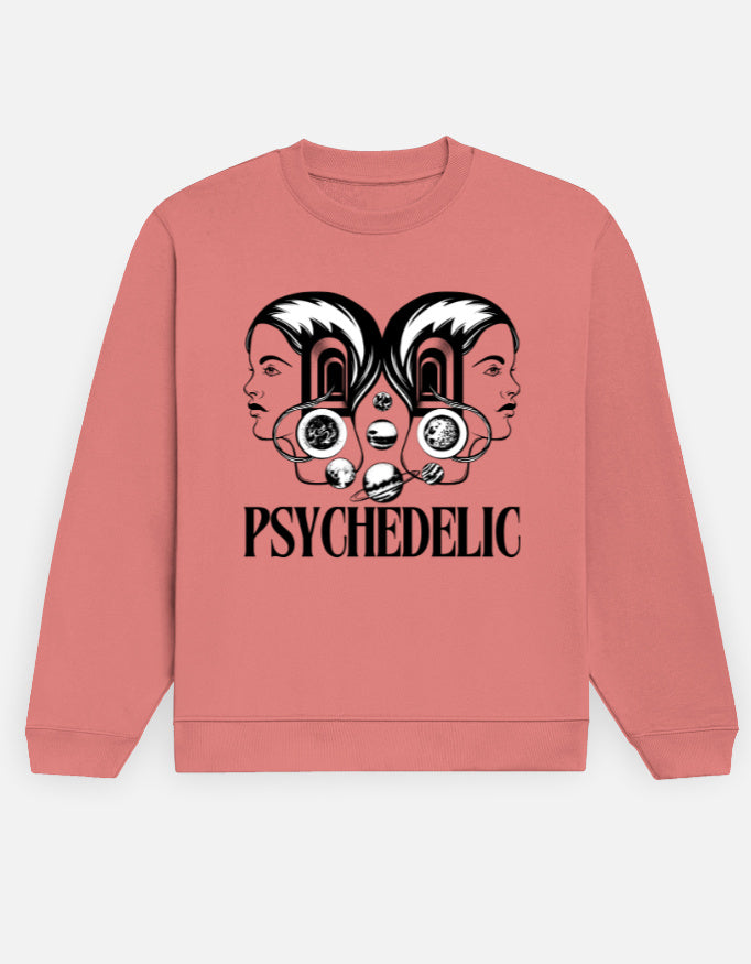 Coral and pink color Sweatshirt with bold prints