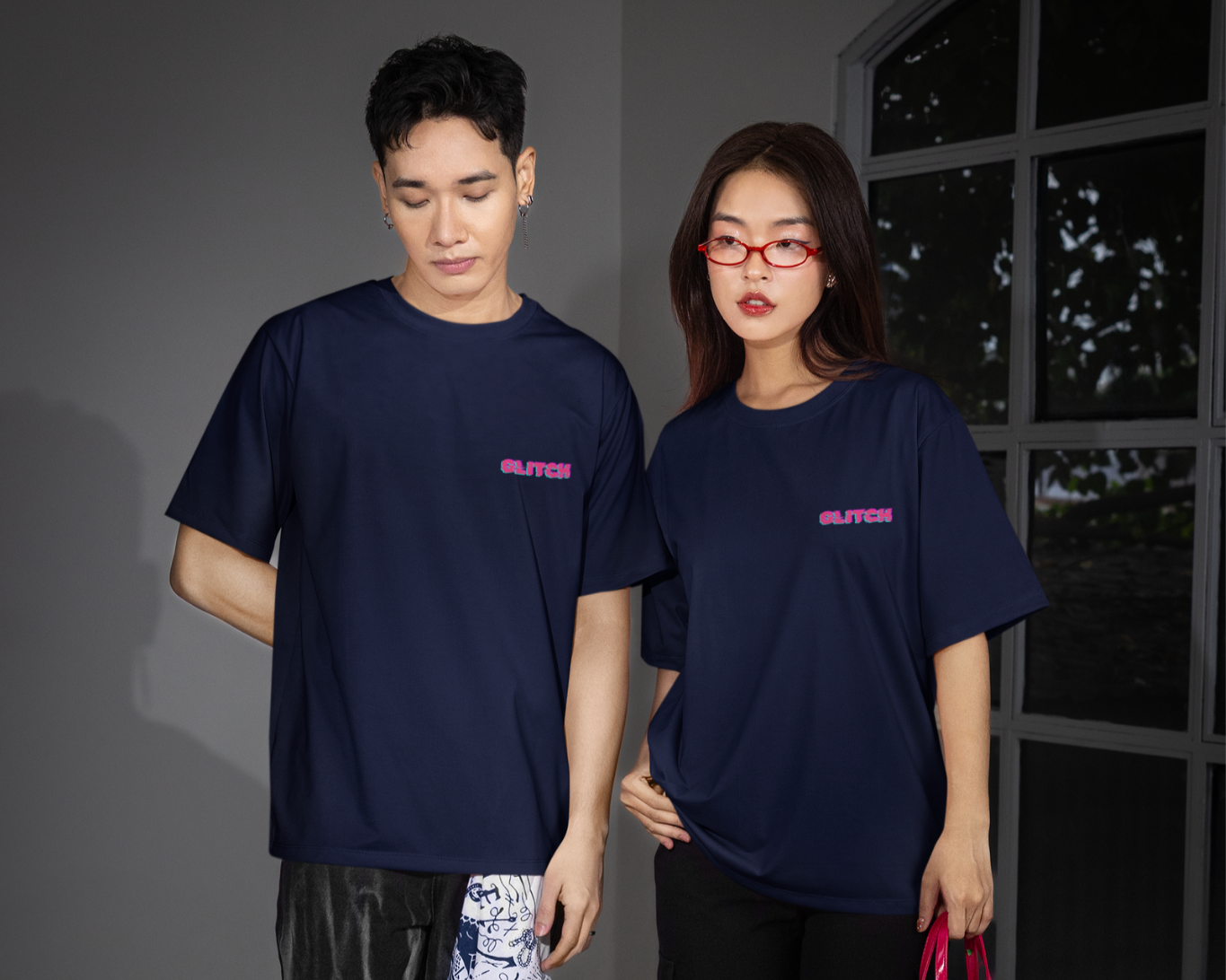 Broken Glitch - Terry Oversized T-Shirt