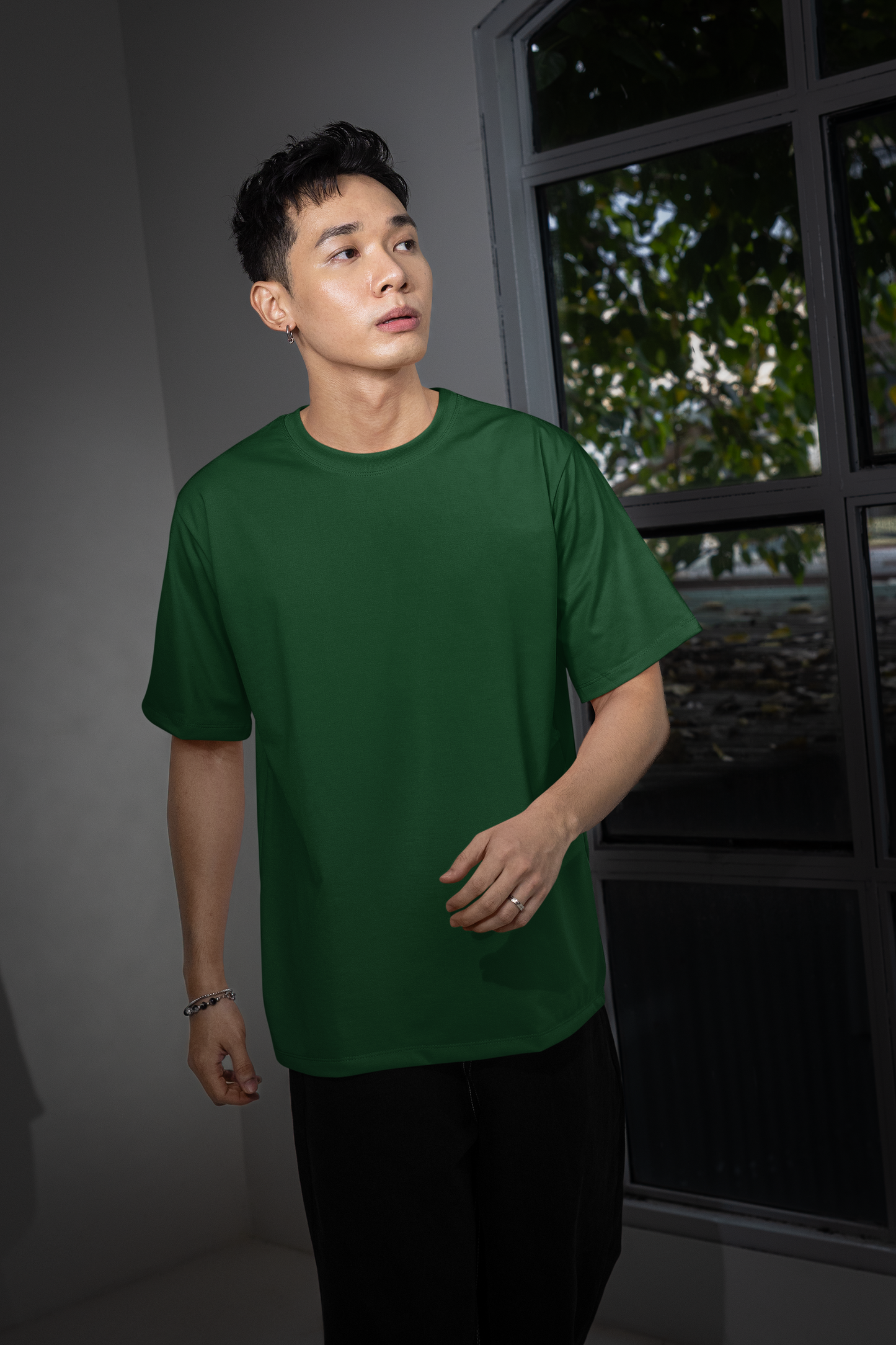 Oversized T-Shirt - Solids - Bottle Green