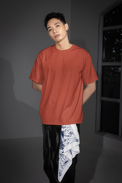 Oversized T-Shirt - Solids - Coral