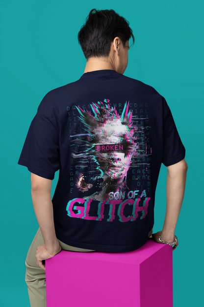 Broken Glitch - Terry Oversized T-Shirt