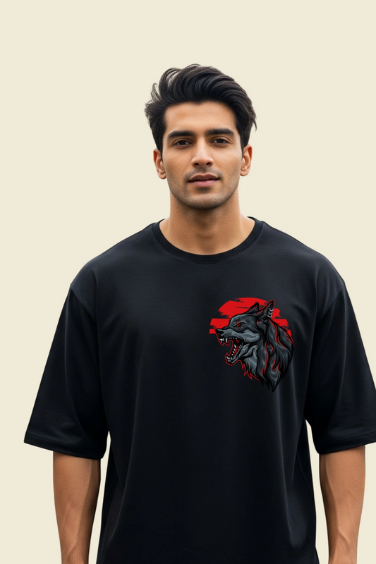 Midnight Howl - Oversized T-Shirt - Front Print